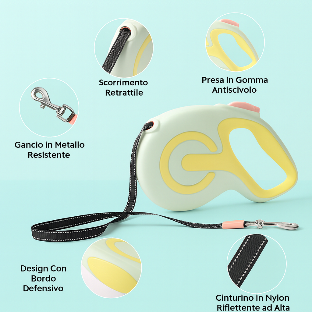 Guinzaglio retrattile automatico per cane（5m)