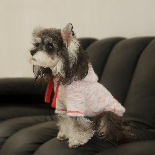 Felpa in pile a coste con cappuccio per cane