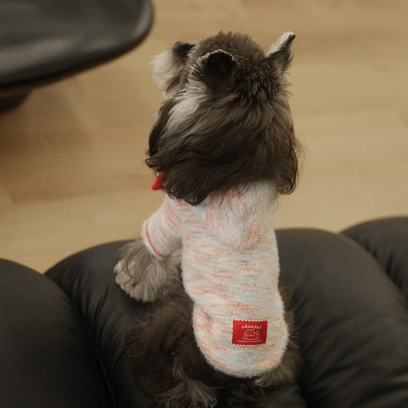 Felpa in pile a coste con cappuccio per cane