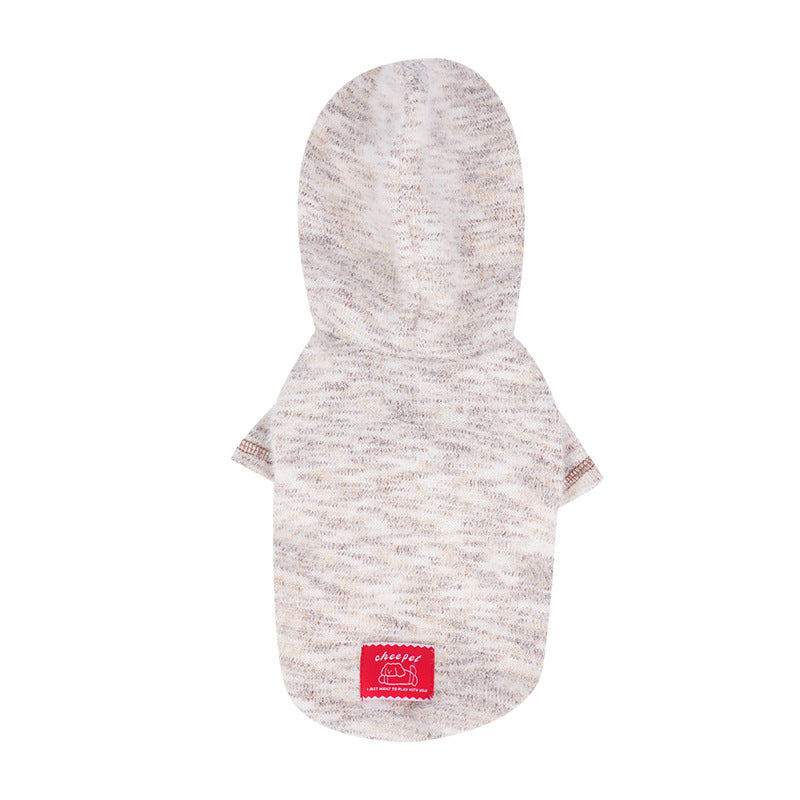 Felpa in pile a coste con cappuccio per cane