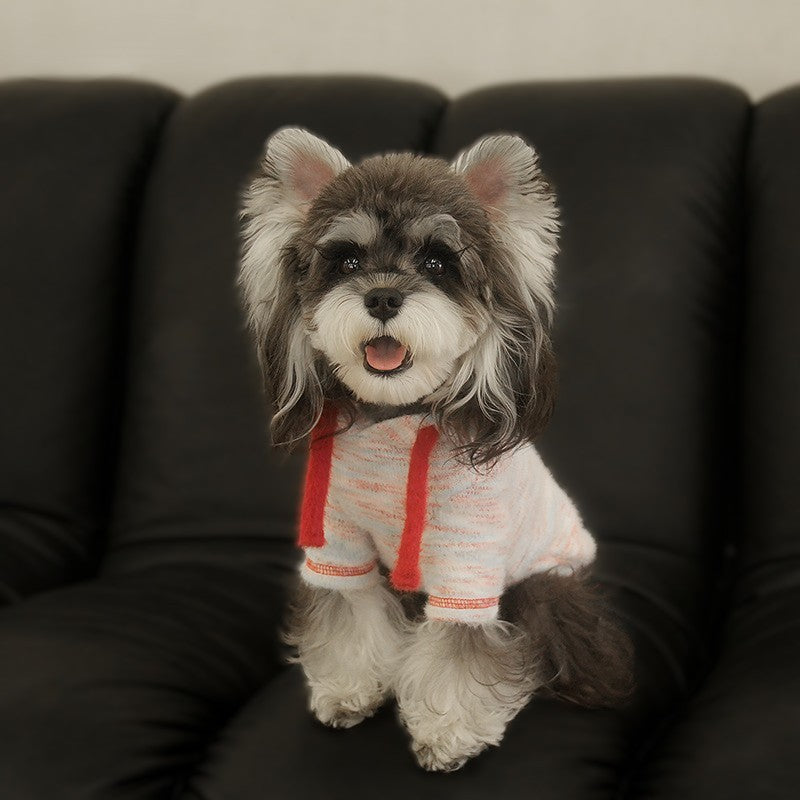 Felpa in pile a coste con cappuccio per cane