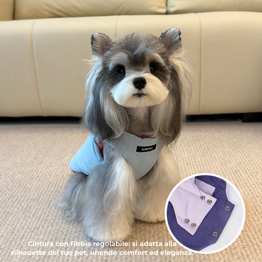 Gilet color-block reversibile per cane e gatto